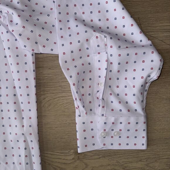 Shaquille O'Neal 2XLG Big Fit Cooling Dress Shirt 18.5 34/35 2XL White Stretch - Picture 6 of 8